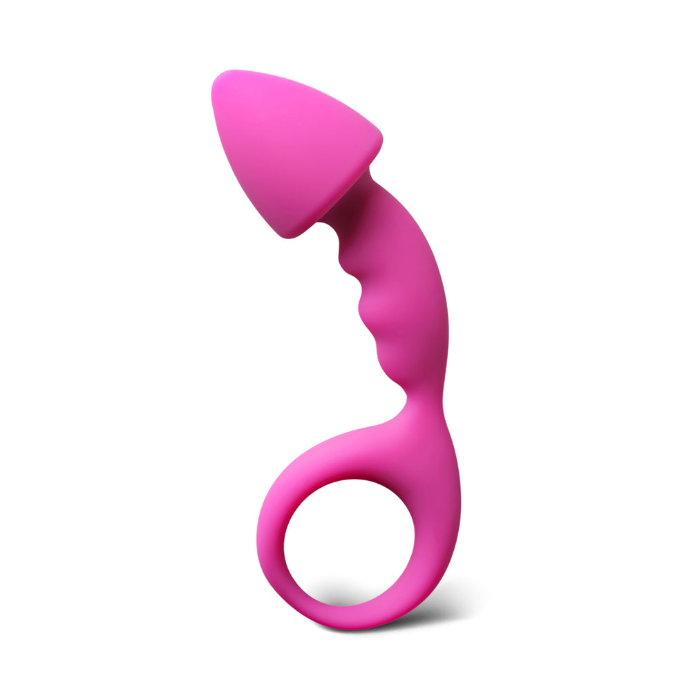Silicone Curved Penis Butt Plug with Ring Pull 3.5 inch