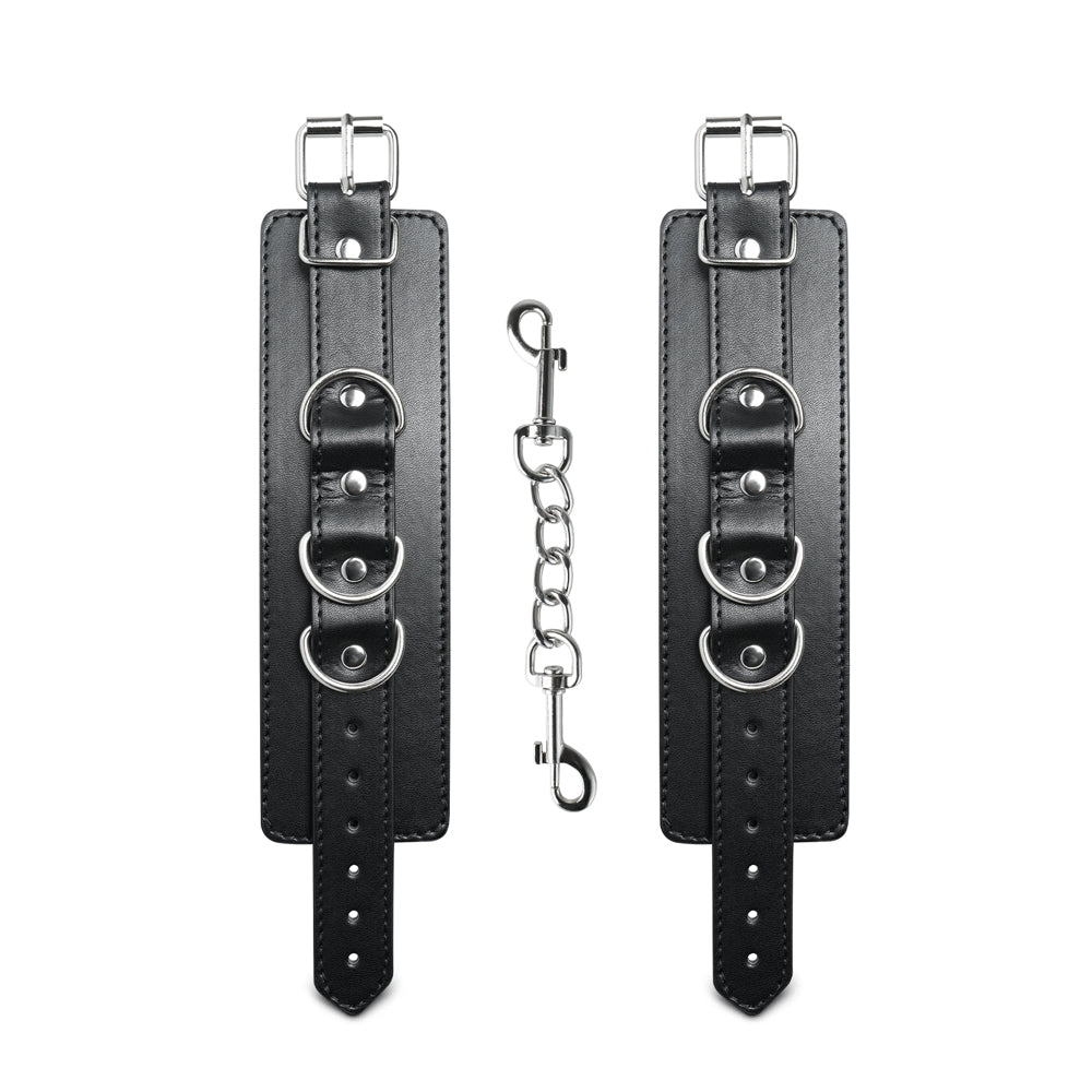 Faux Leather Handcuffs with 3 D-Ring