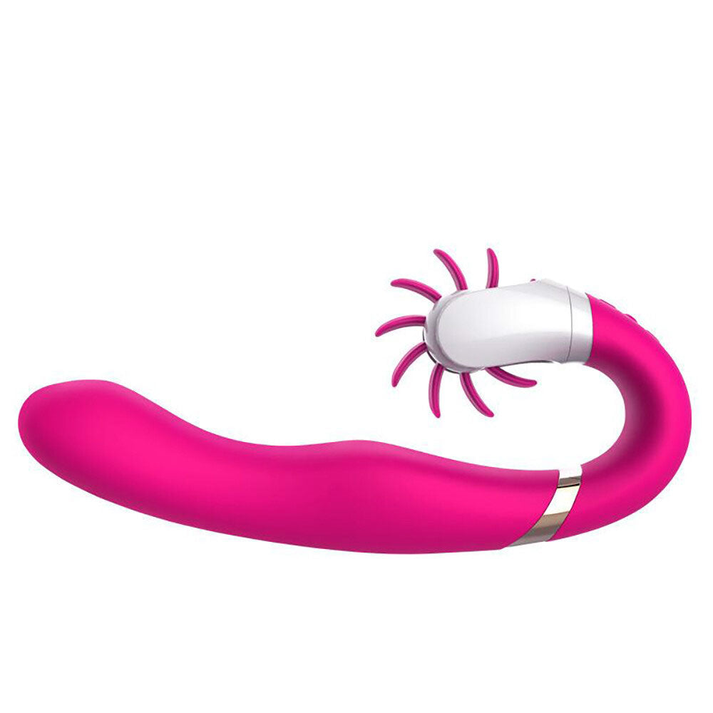 Rechargeable Silicone A-Spot Vibrator with G-Spot Tapping & Rotating Clitoral Stimulator, 12 Function