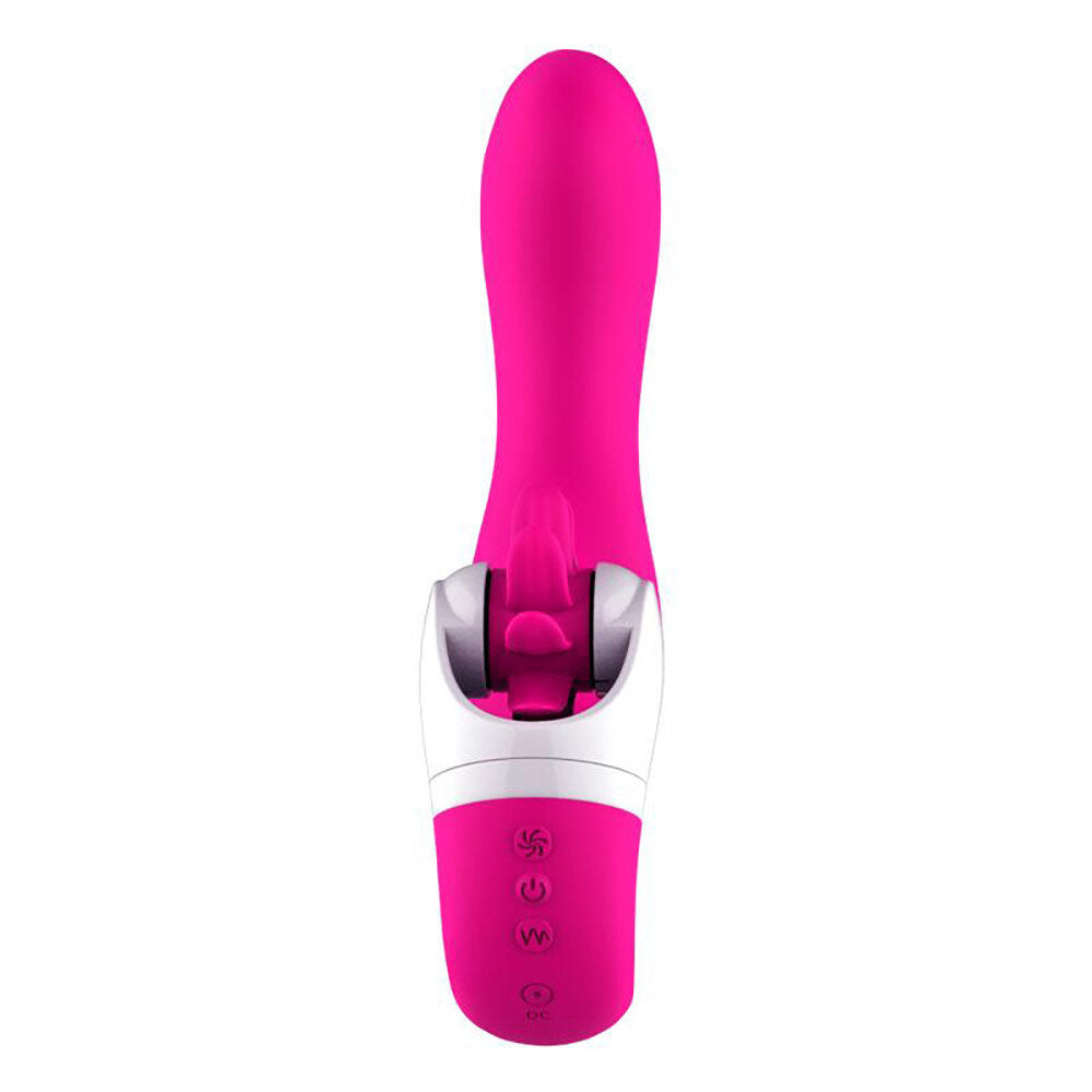 Rechargeable Silicone A-Spot Vibrator with G-Spot Tapping & Rotating Clitoral Stimulator, 12 Function
