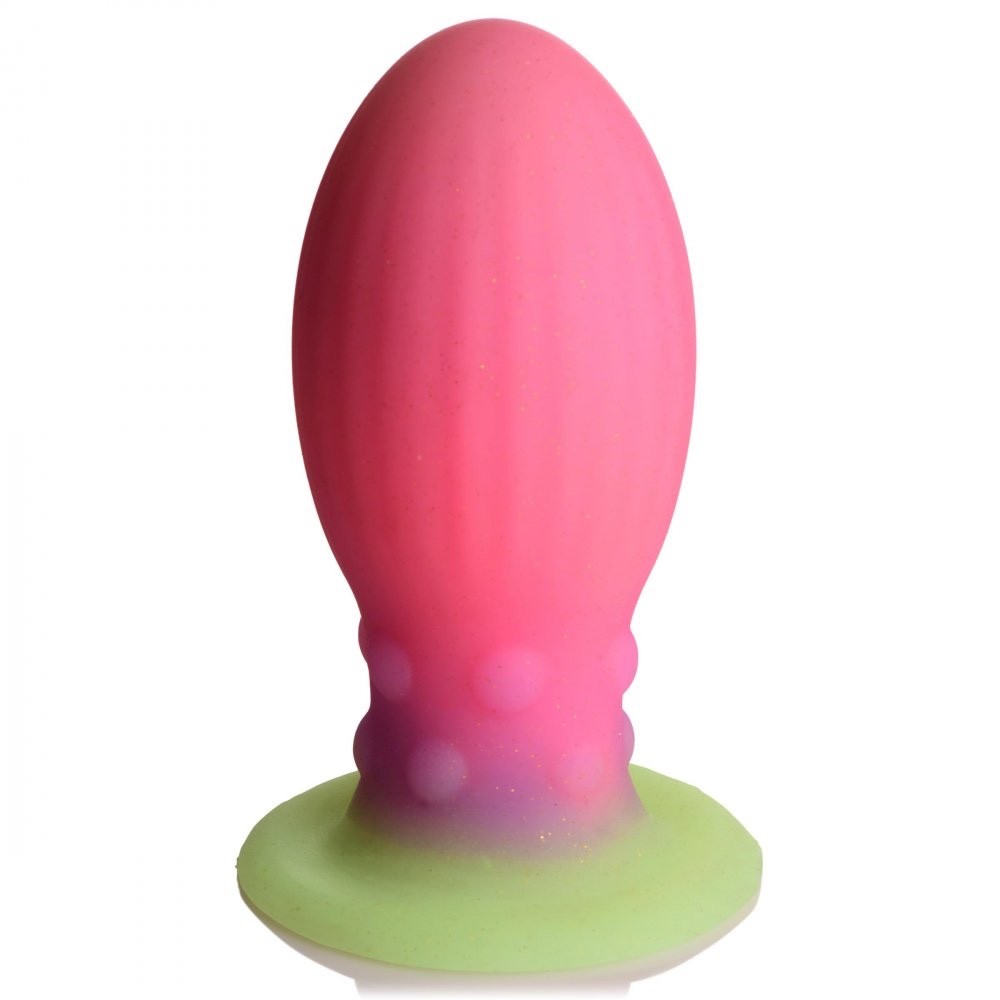 Glow-in-the-Dark Silicone Girthy Fantasy Butt Plug 4.5 inch
