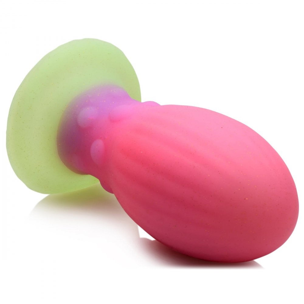 Glow-in-the-Dark Silicone Girthy Fantasy Butt Plug 4.5 inch