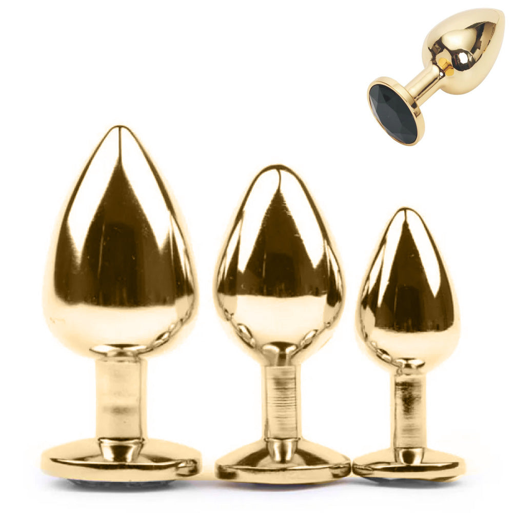 Metallic Gold Butt Plug with Diamond