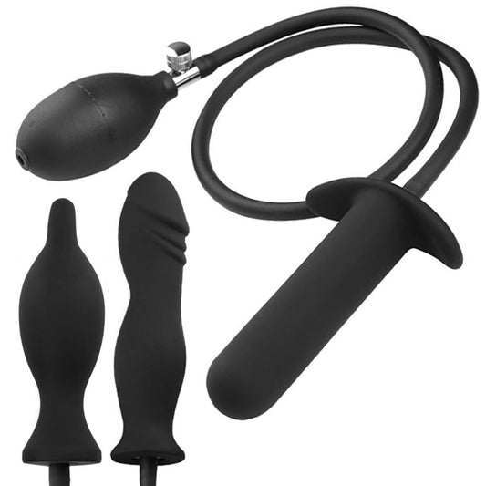 Inflatable Butt Plug with Pump Set (3 Pack)