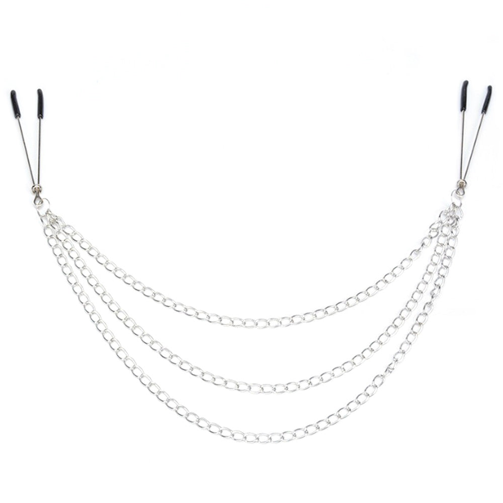 Nipple Tweezer Clamps with Triple Chain