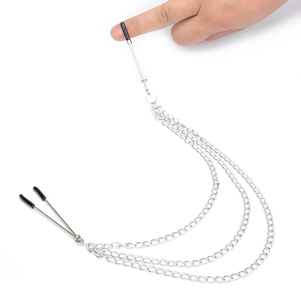 Nipple Tweezer Clamps with Triple Chain