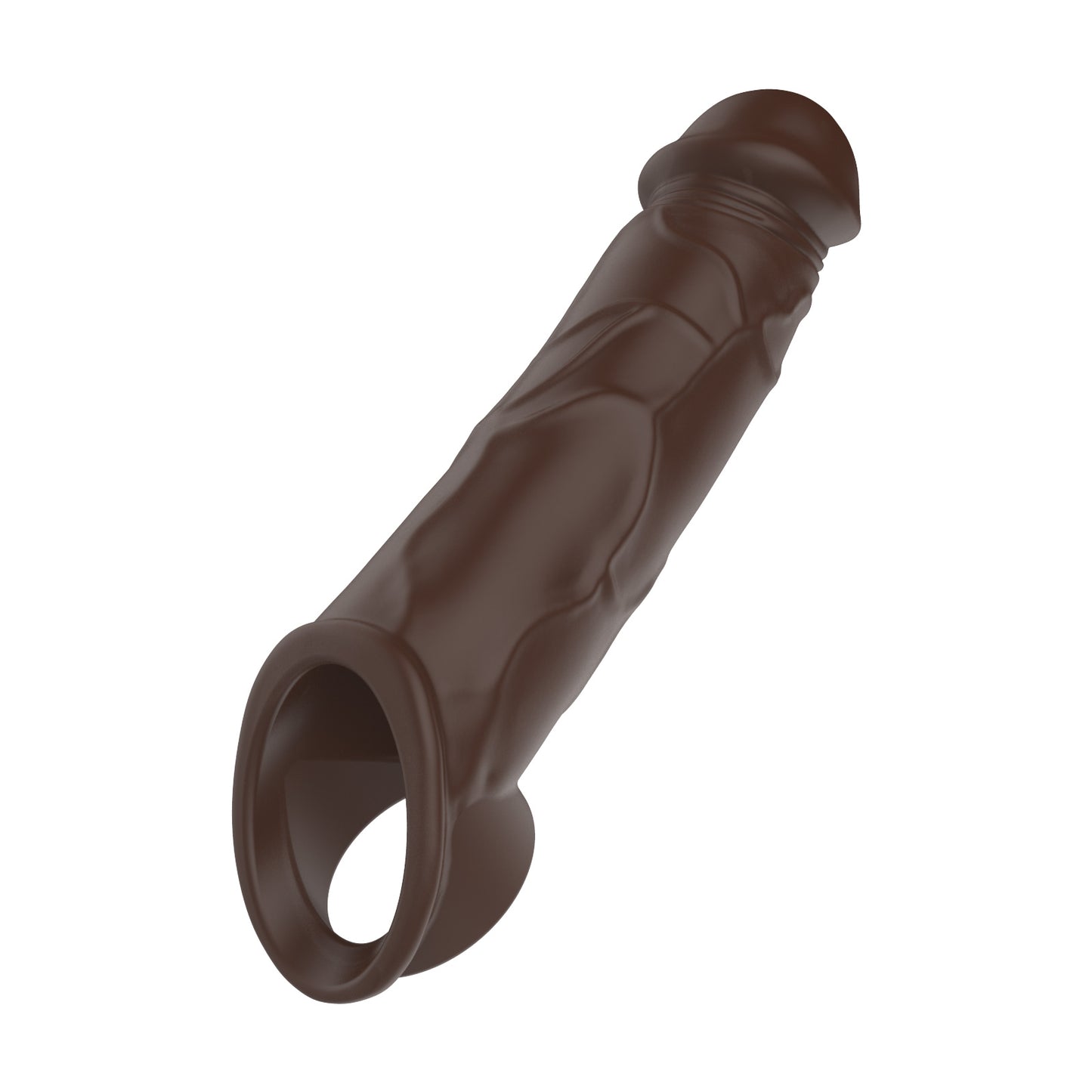 Realistic 2 Extra Inch Vibrating Penis Sleeve Extender with Ball Loop & Remote, Reusable, Increase 50% Girth