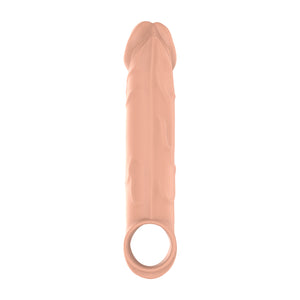 Realistic 2 Extra Inch Vibrating Penis Sleeve Extender with Ball Loop & Remote, Reusable, Increase 50% Girth
