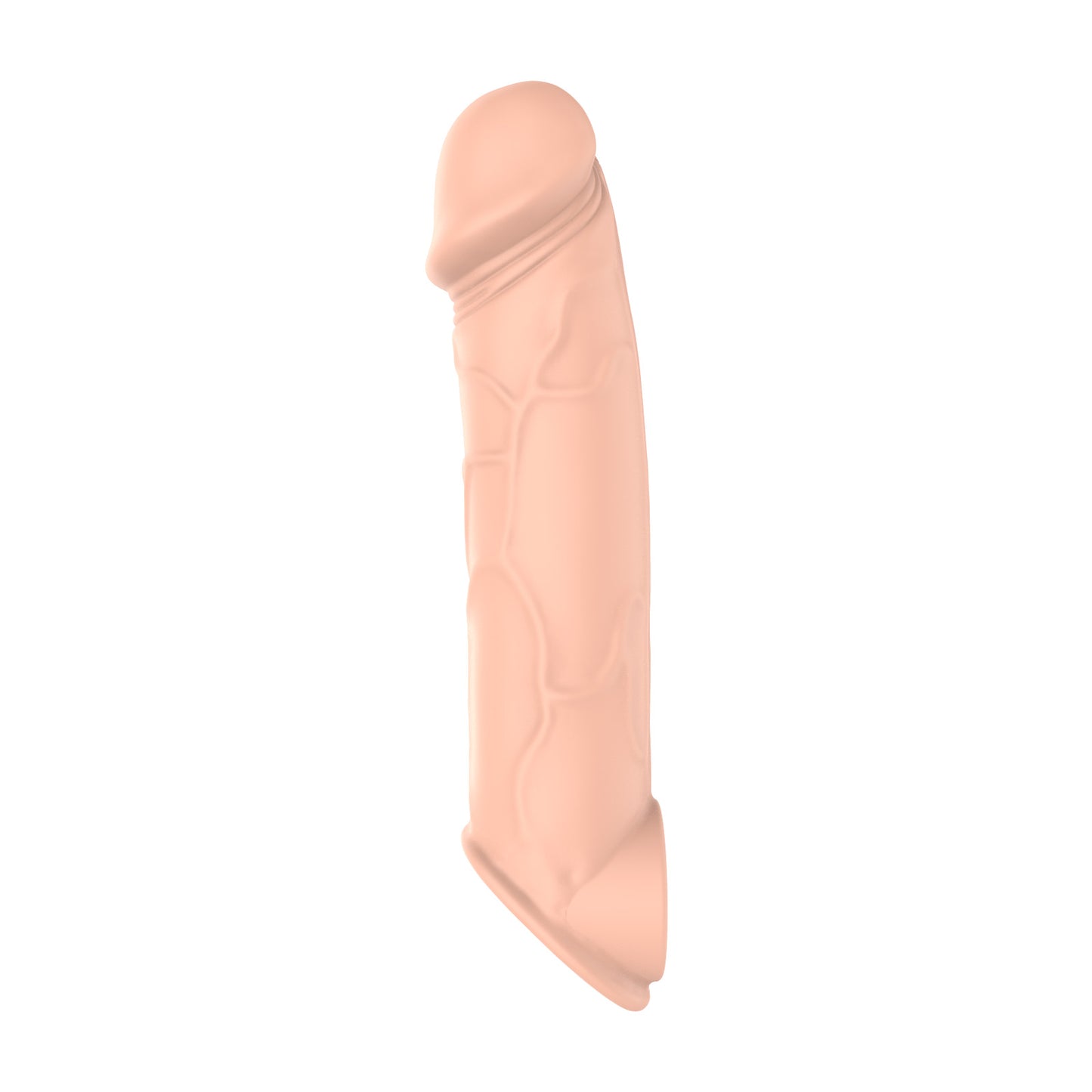 Realistic 2 Extra Inch Vibrating Penis Sleeve Extender with Ball Loop & Remote, Reusable, Increase 50% Girth