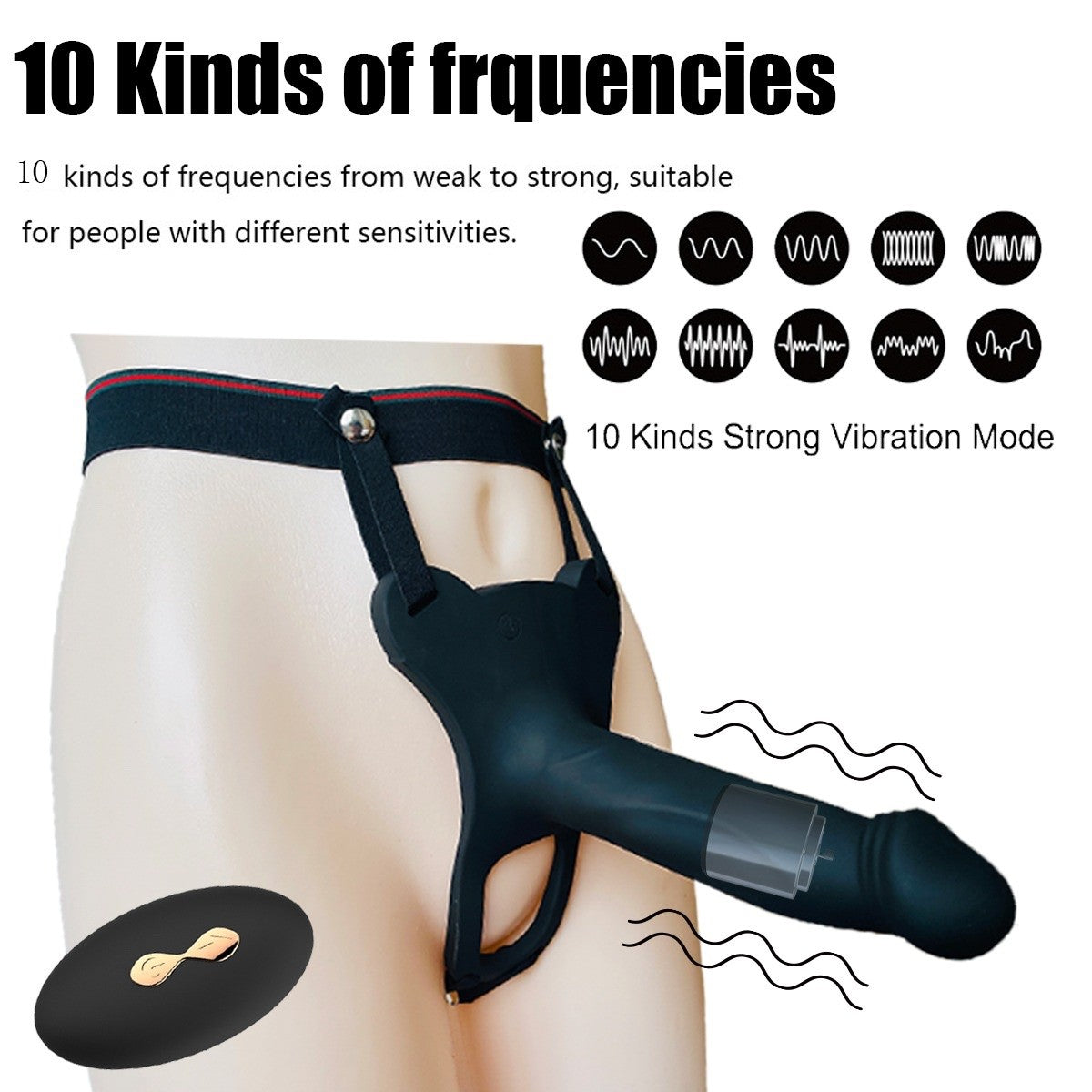 Vibrating Hollow Strap On Dildo with Ball Strap 6 inch