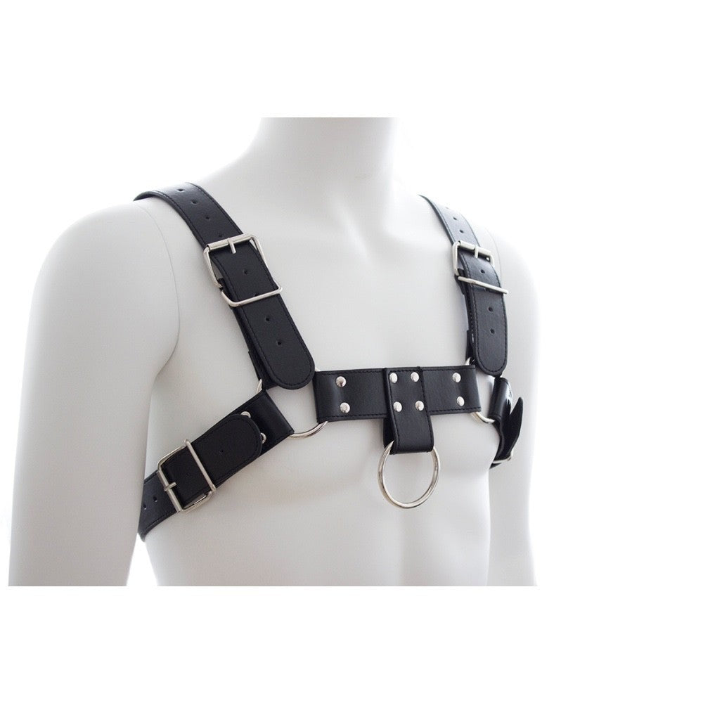 Men's Faux Leather Bulldog Chest Harness