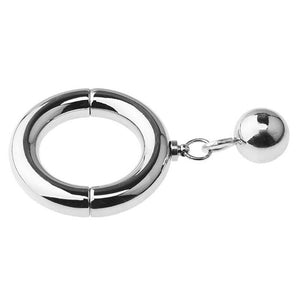 Metal Cock Ring with Gravity Ball & Wrench and Screw