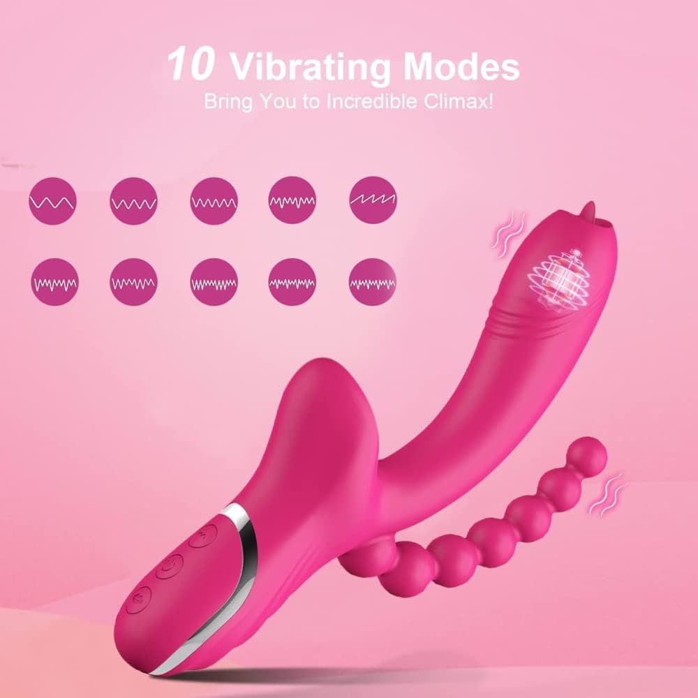Triple Stimulating Tongue Suction Rabbit Vibrator