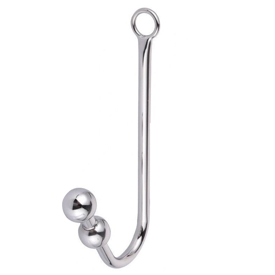 Metal Small Double Ball Anal Hook 9 inch