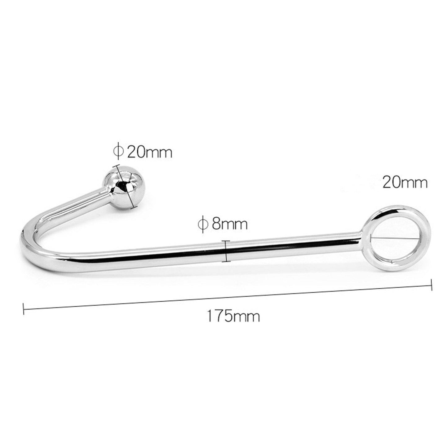 Metal Small Ball Anal Hook 6.5 inch