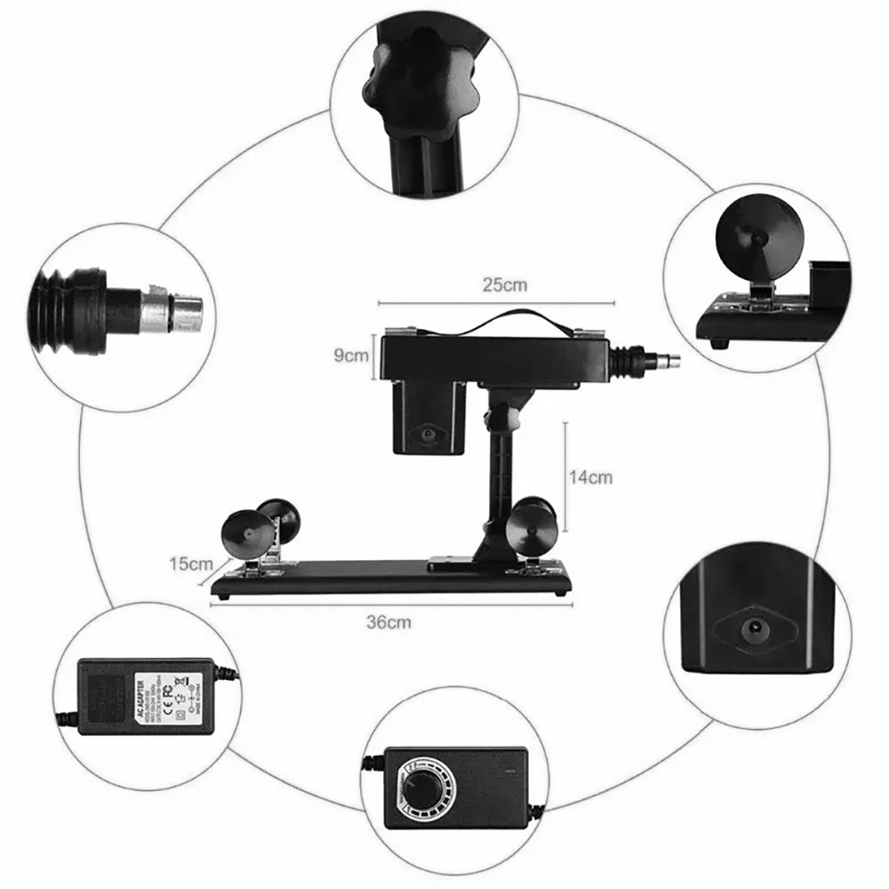 Automatic Sex Machine Gun with Dildo & Penis Extension Sleeve Attachment