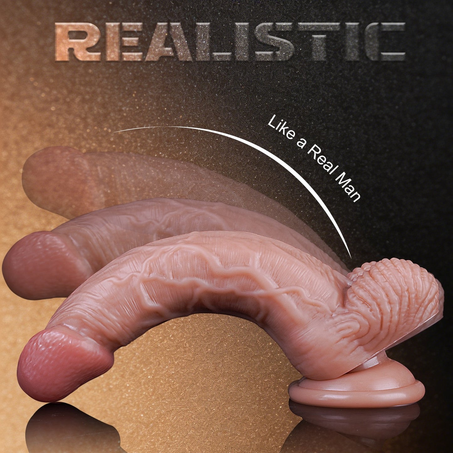 Realistic Suction Cup Dildo with Balls 7.5 inch (6 inch insertable)