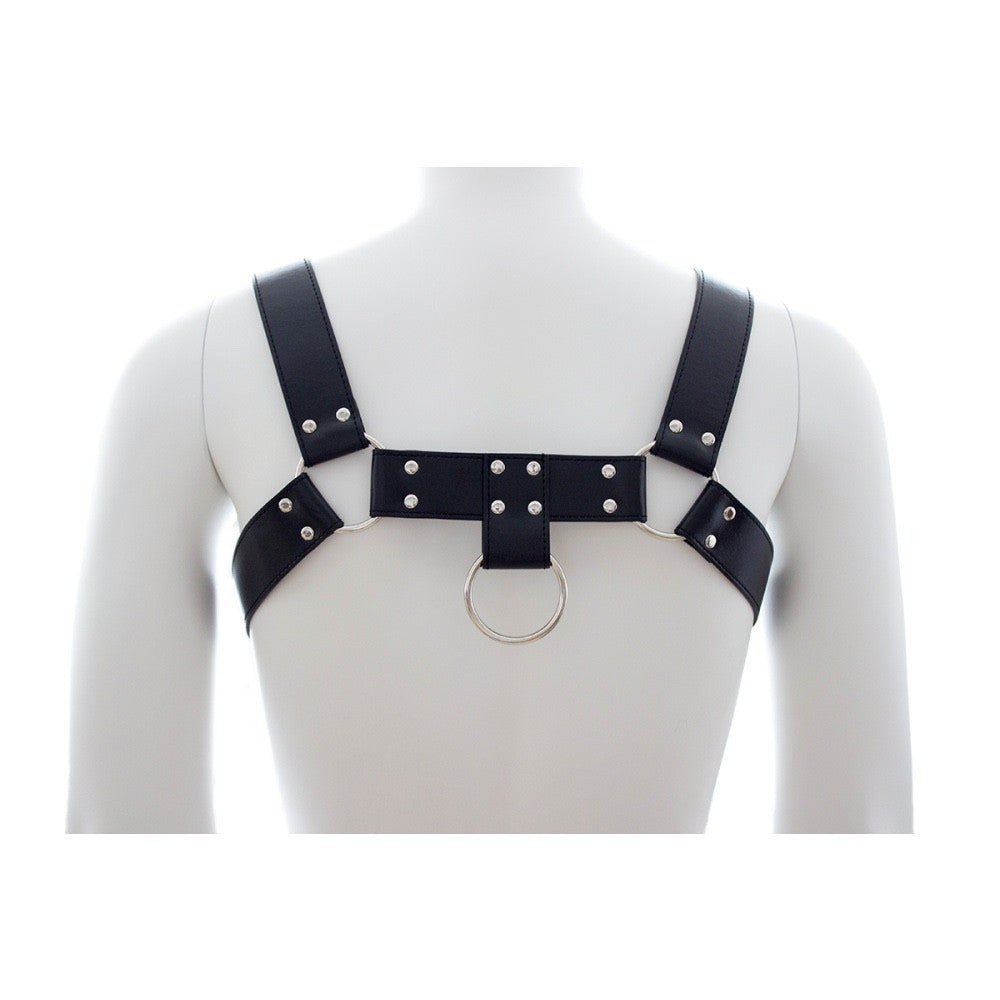 Men's Faux Leather Bulldog Chest Harness