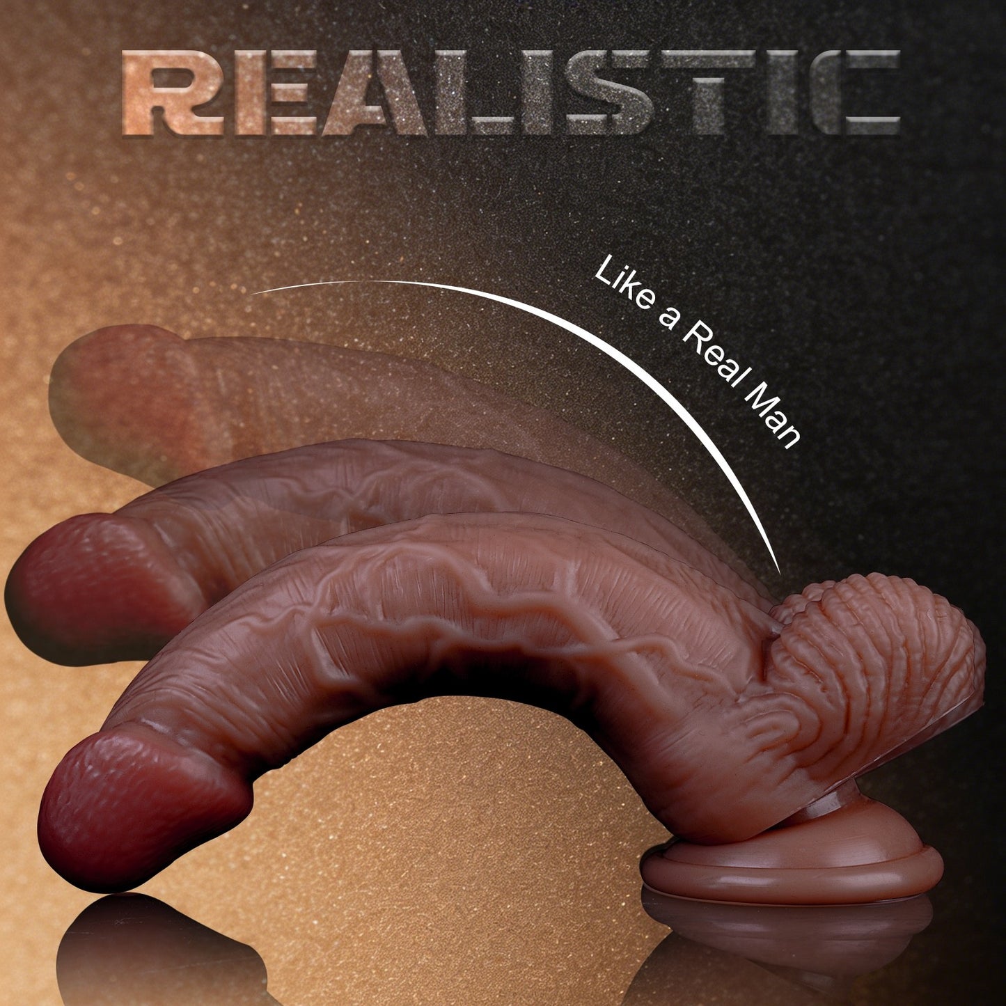 Realistic Suction Cup Dildo with Balls 7.5 inch (6 inch insertable)
