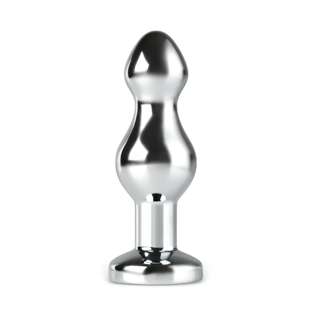 App Controlled Rechargeable Double Beaded Metal Butt Plug 3 inch