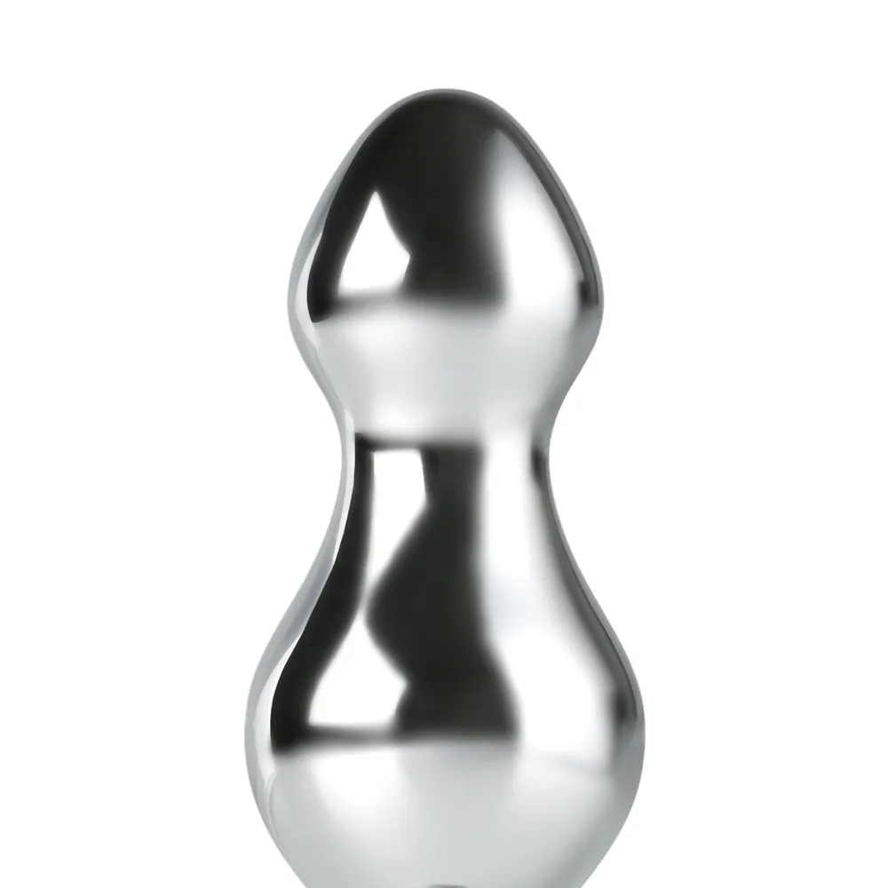 Remote Control Rechargeable Double Beaded Metal Butt Plug 3 inch