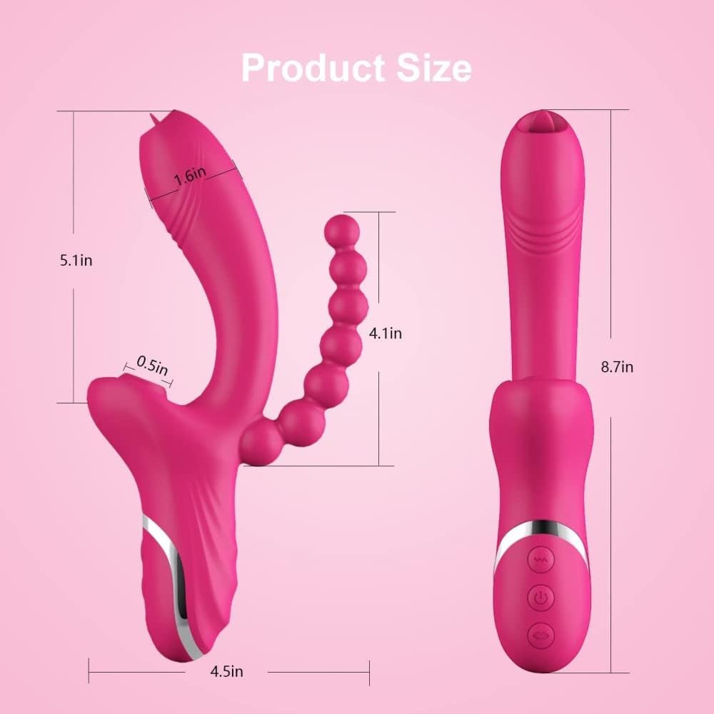 Triple Stimulating Tongue Suction Rabbit Vibrator
