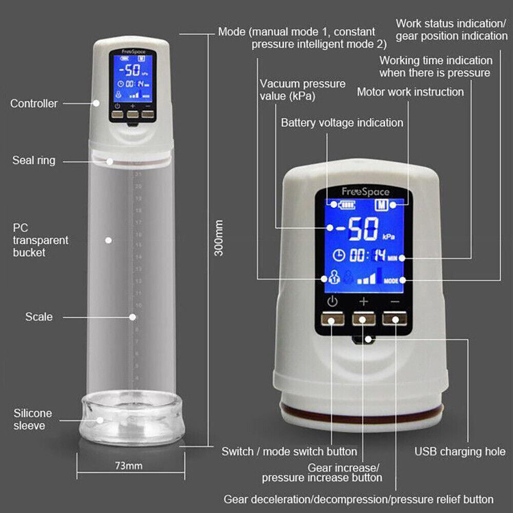 LCD USB Rechargeable Penis Pump