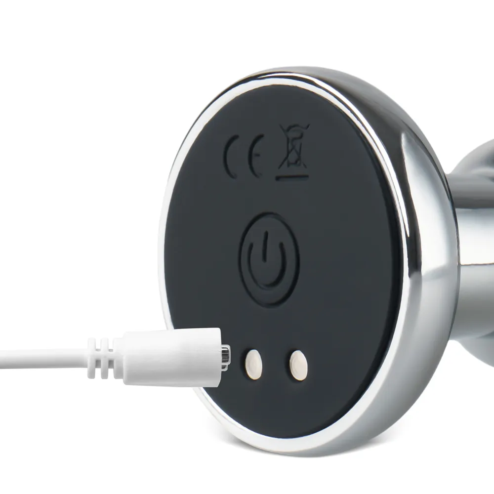 Remote Control Rechargeable Double Beaded Metal Butt Plug 3 inch