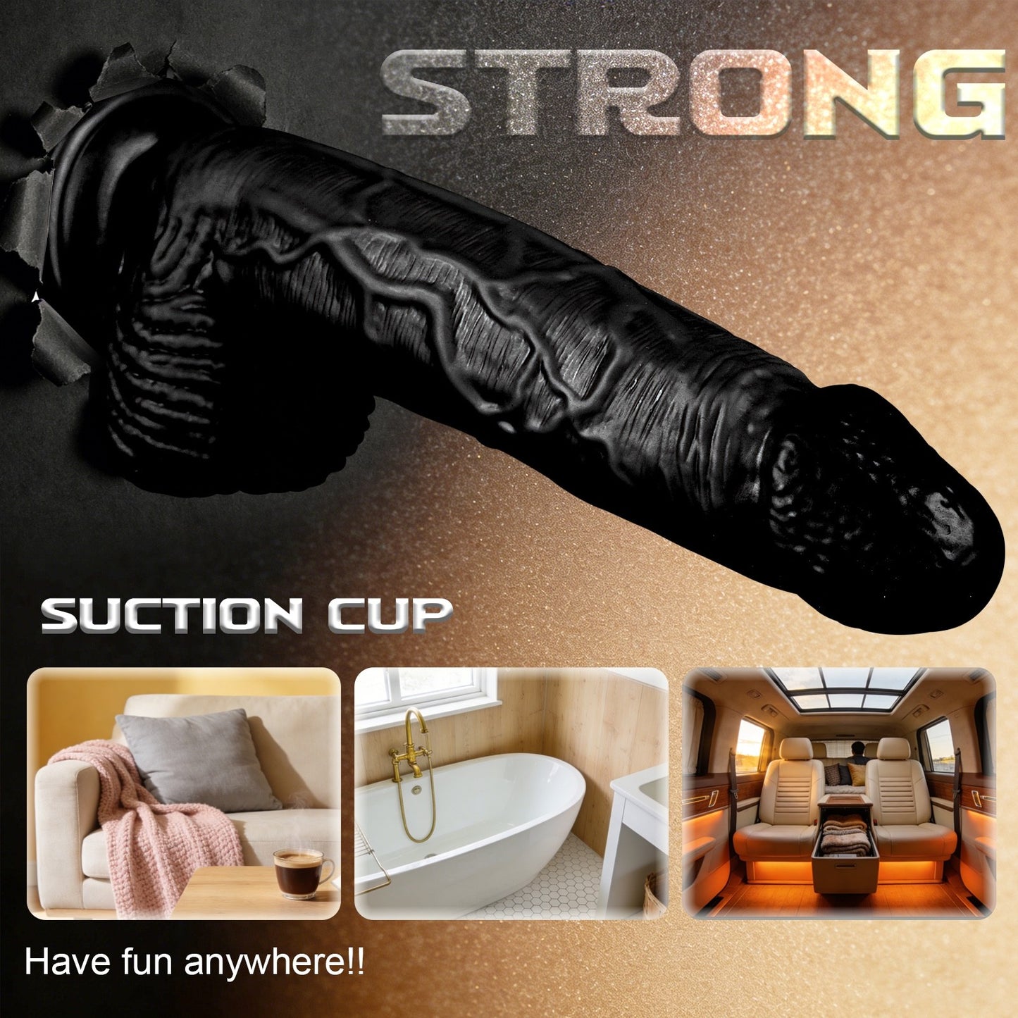 Realistic Suction Cup Dildo with Balls 7.5 inch (6 inch insertable)
