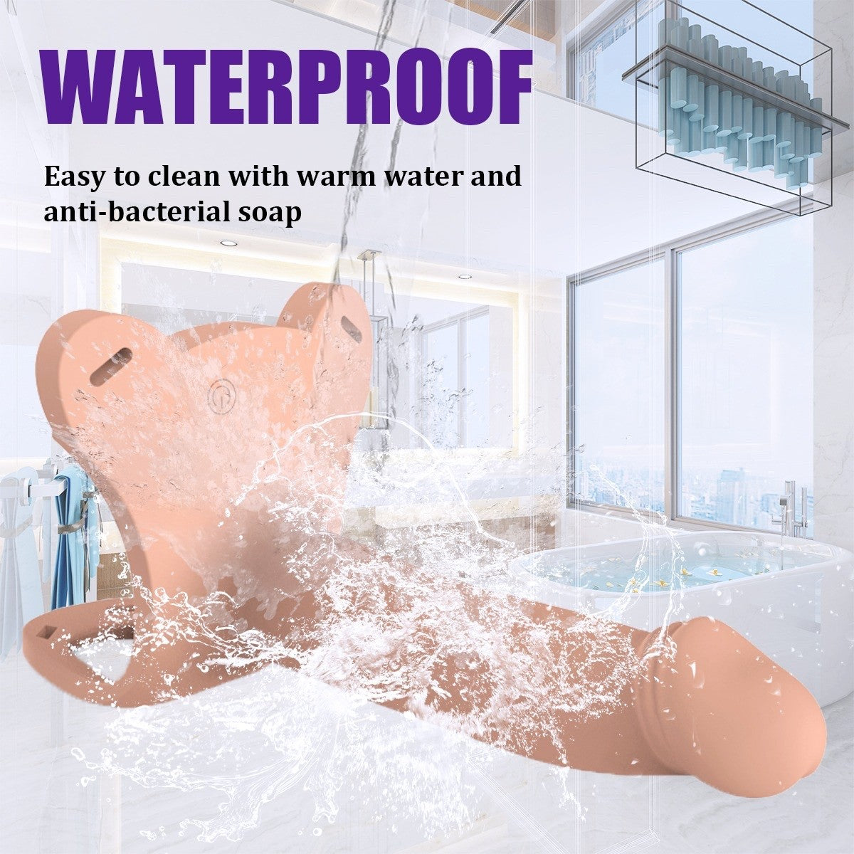 Vibrating Hollow Strap On Dildo with Ball Strap 6 inch