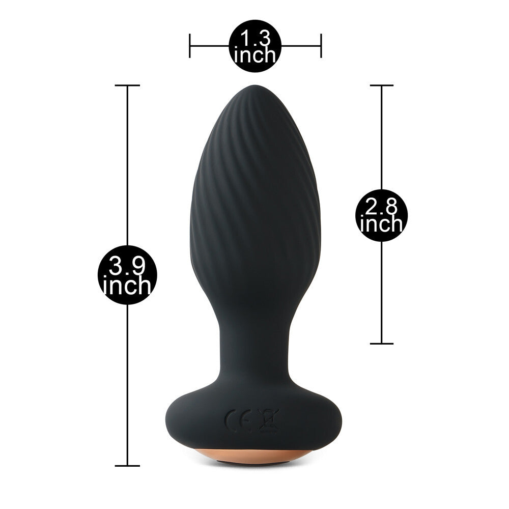 Remote Control Rechargeable Rotating & Vibrating Silicone Butt Plug 7 Function