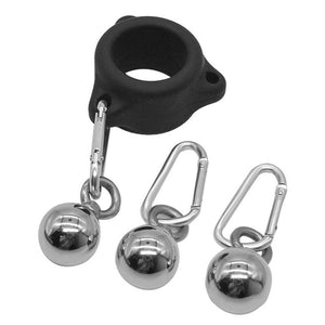 Silicone Hanging Weight Penis Stretcher with Three Metal Balls