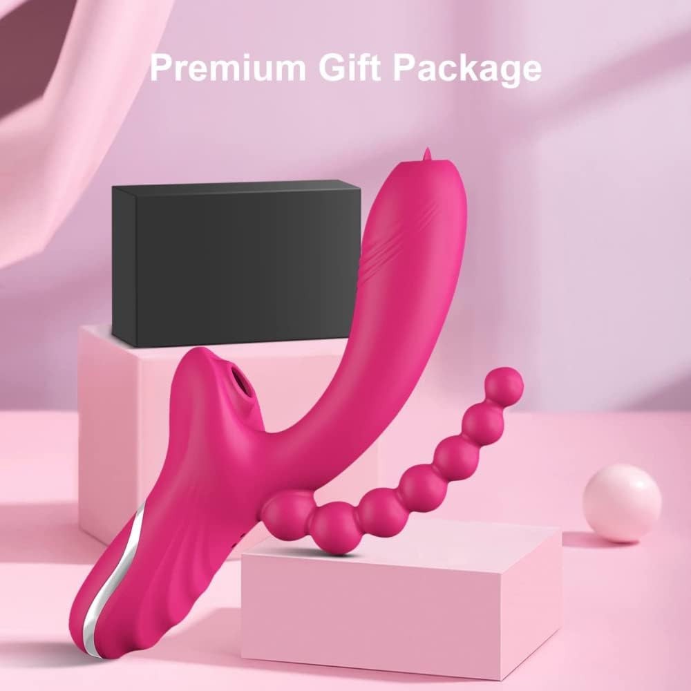 Triple Stimulating Tongue Suction Rabbit Vibrator
