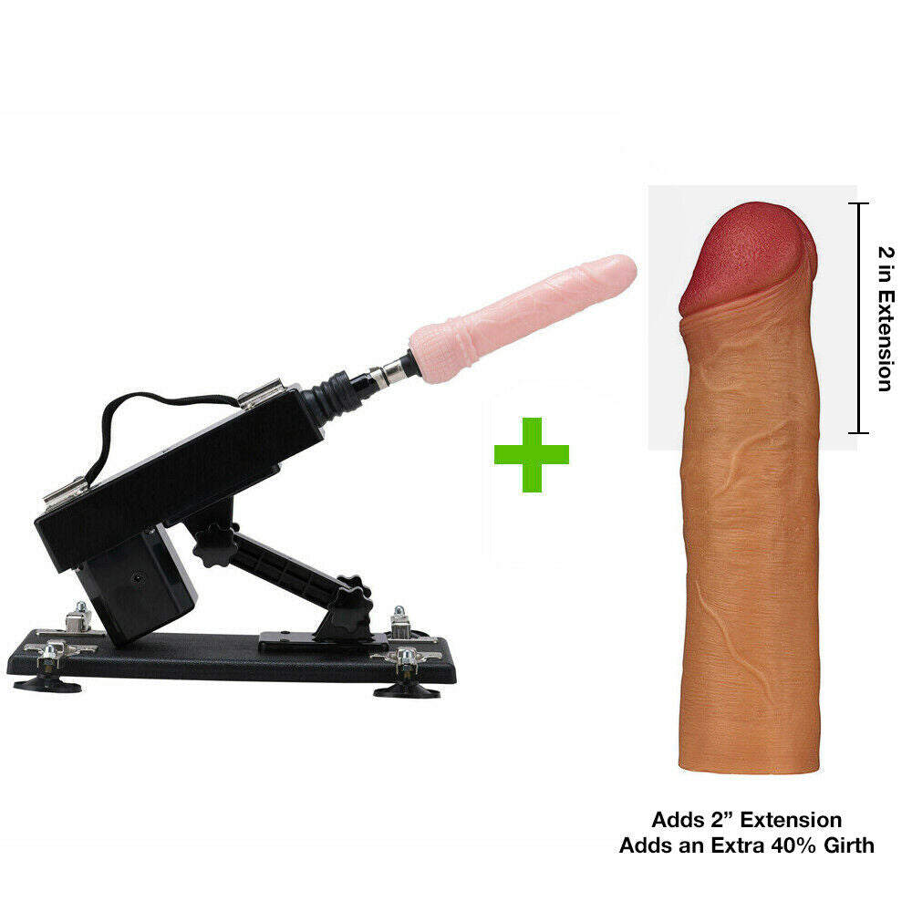 Automatic Sex Machine Gun with Dildo & Penis Extension Sleeve Attachment