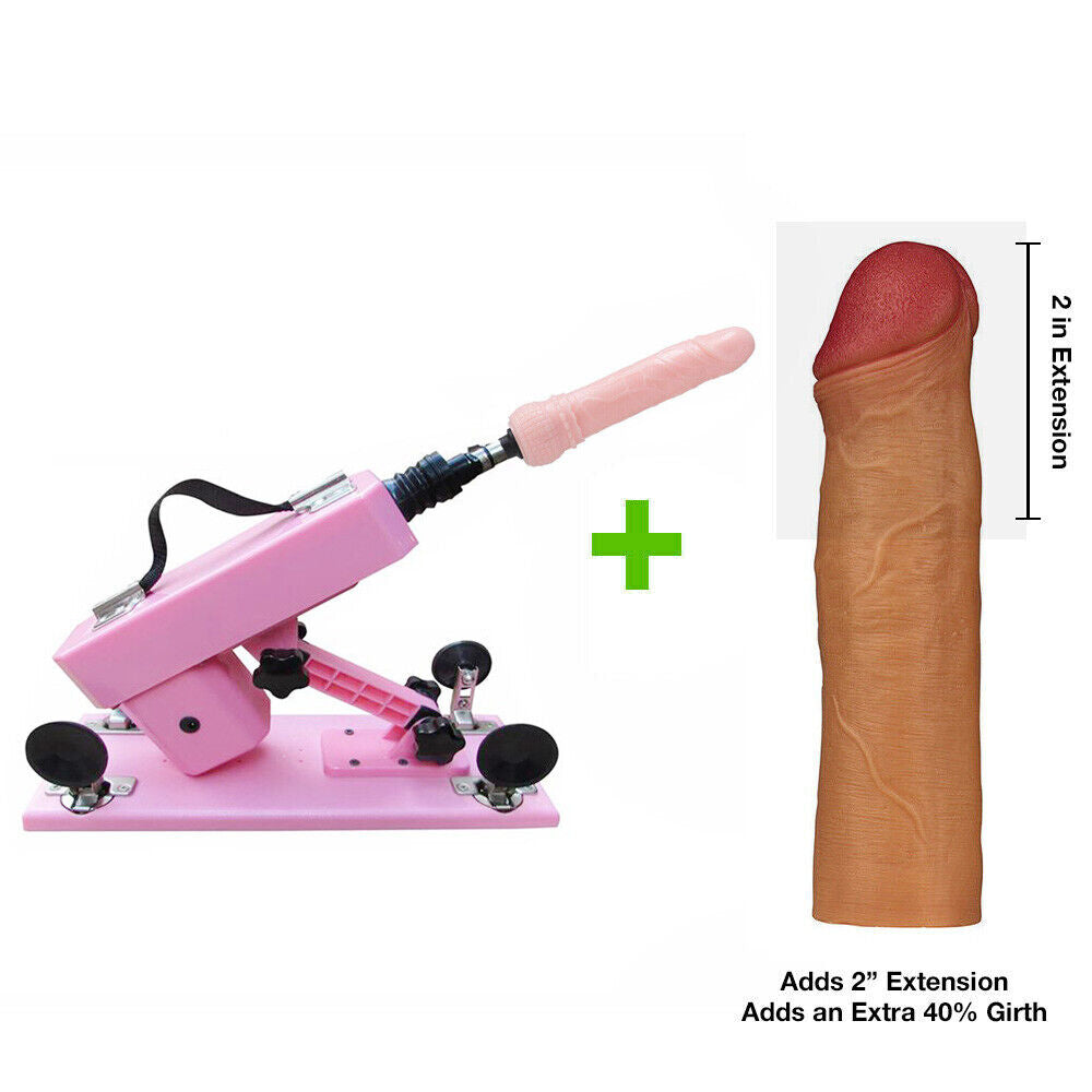 Automatic Sex Machine Gun with Dildo & Penis Extension Sleeve Attachment