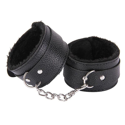 Faux Leather Fur Lined Handcuffs