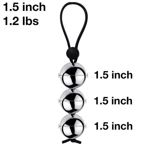 1.2 lb | 1.5 inch 3 Metal Ball Penis Weight Hanger with Quick Release
