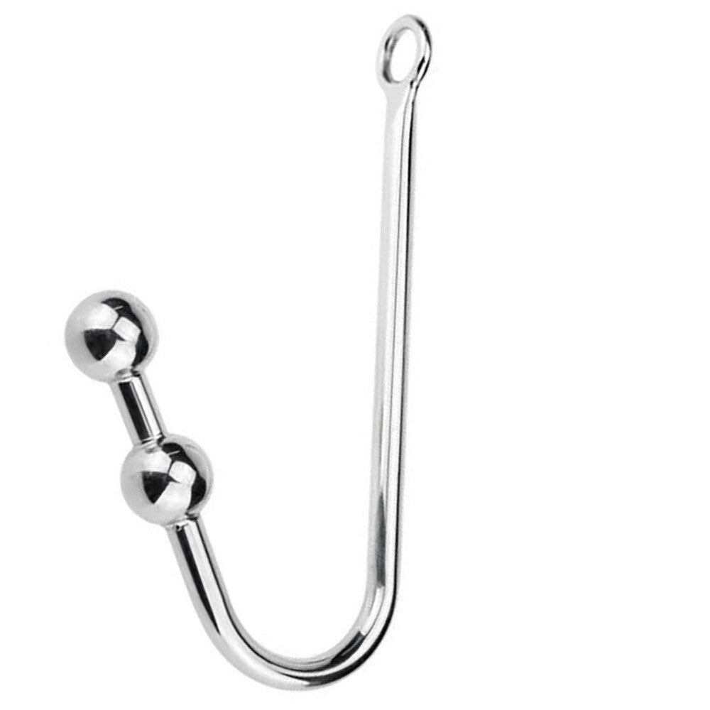 Metal Small Double Ball Anal Hook 9 inch