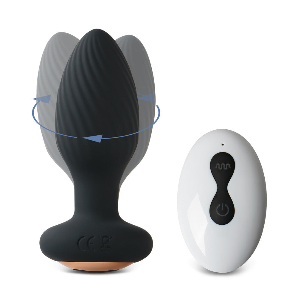 Remote Control Rechargeable Rotating & Vibrating Silicone Butt Plug 7 Function