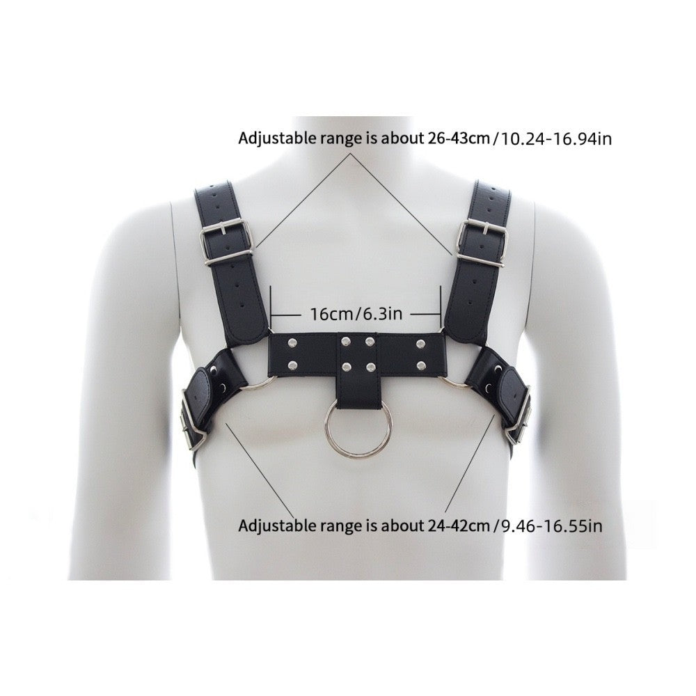 Men's Faux Leather Bulldog Chest Harness
