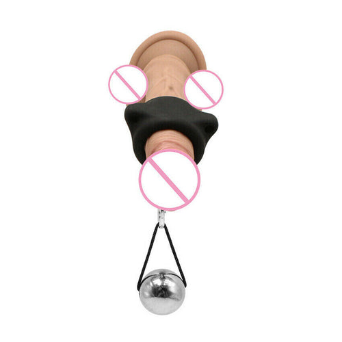 Silicone Hanging Weight Penis Stretcher with One Metal Ball