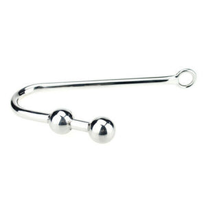 Two Ball End Stainless Steel Hook Anal Plug