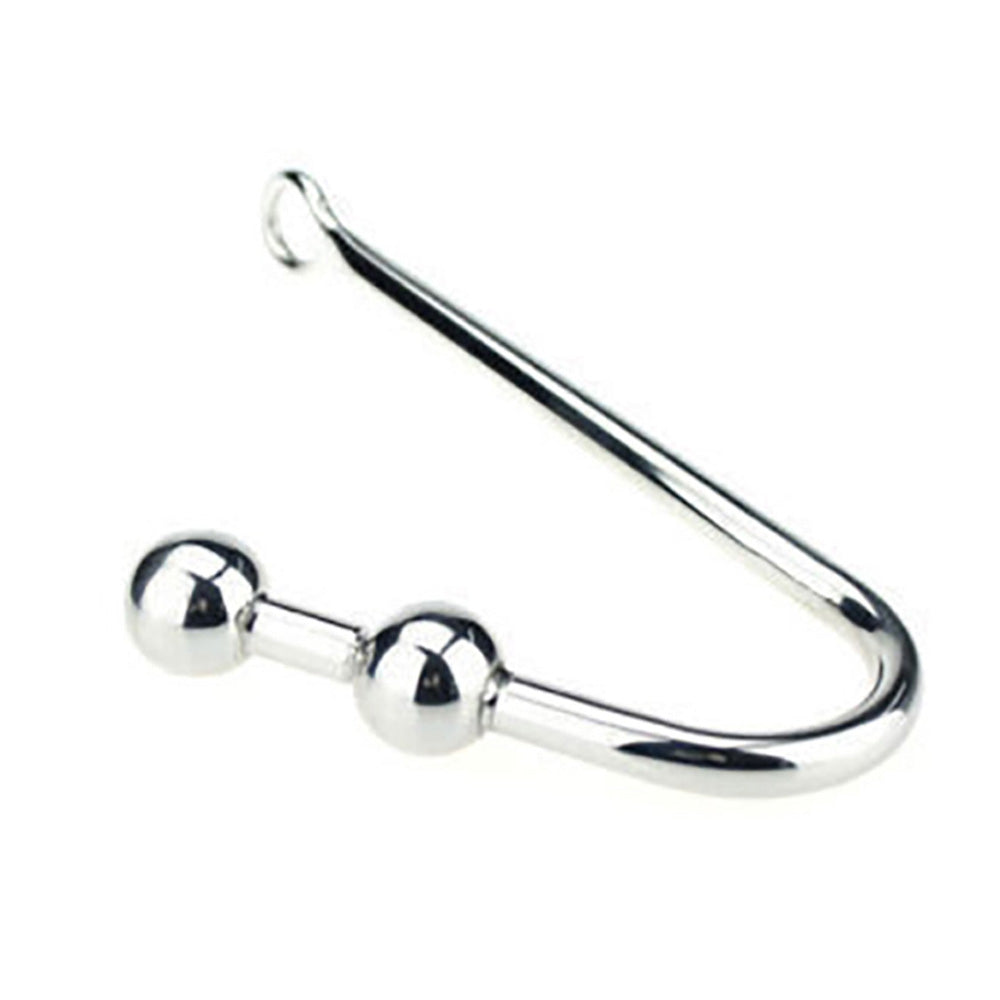 Two Ball End Stainless Steel Hook Anal Plug