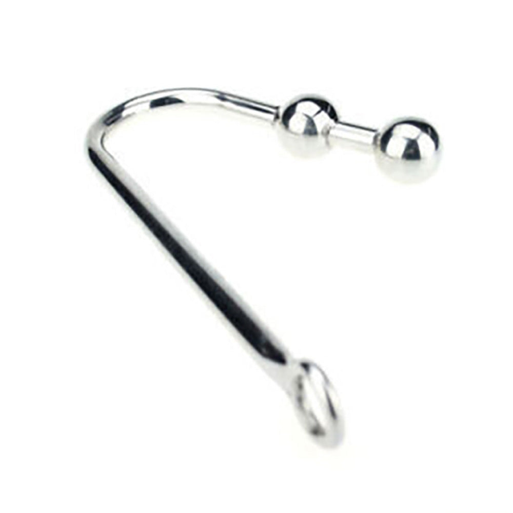 Two Ball End Stainless Steel Hook Anal Plug