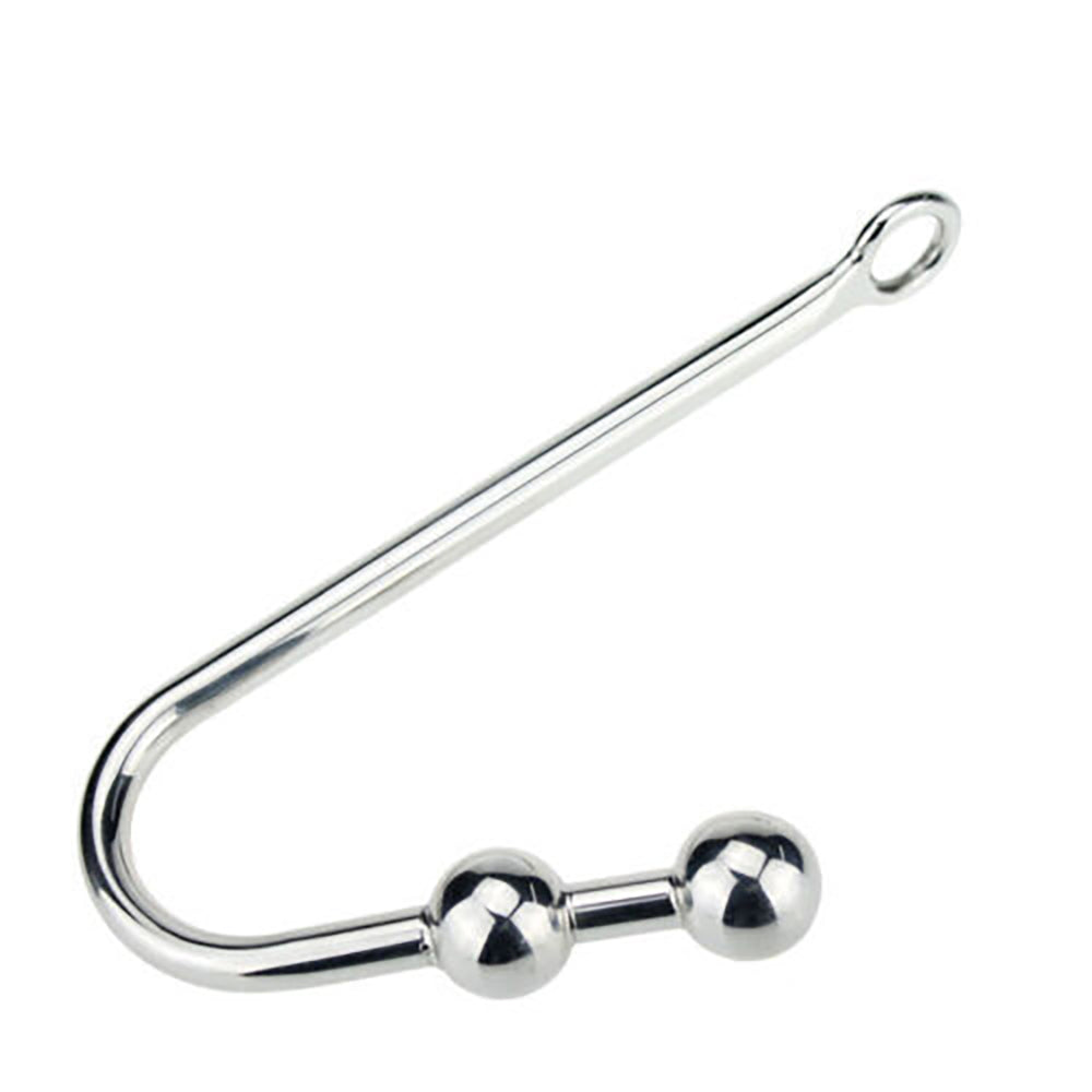 Two Ball End Stainless Steel Hook Anal Plug