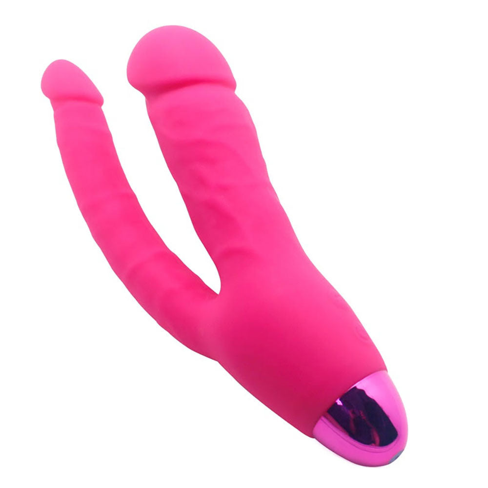 Rechargeable Double Penetration Dildo Vibrator, 10 Function