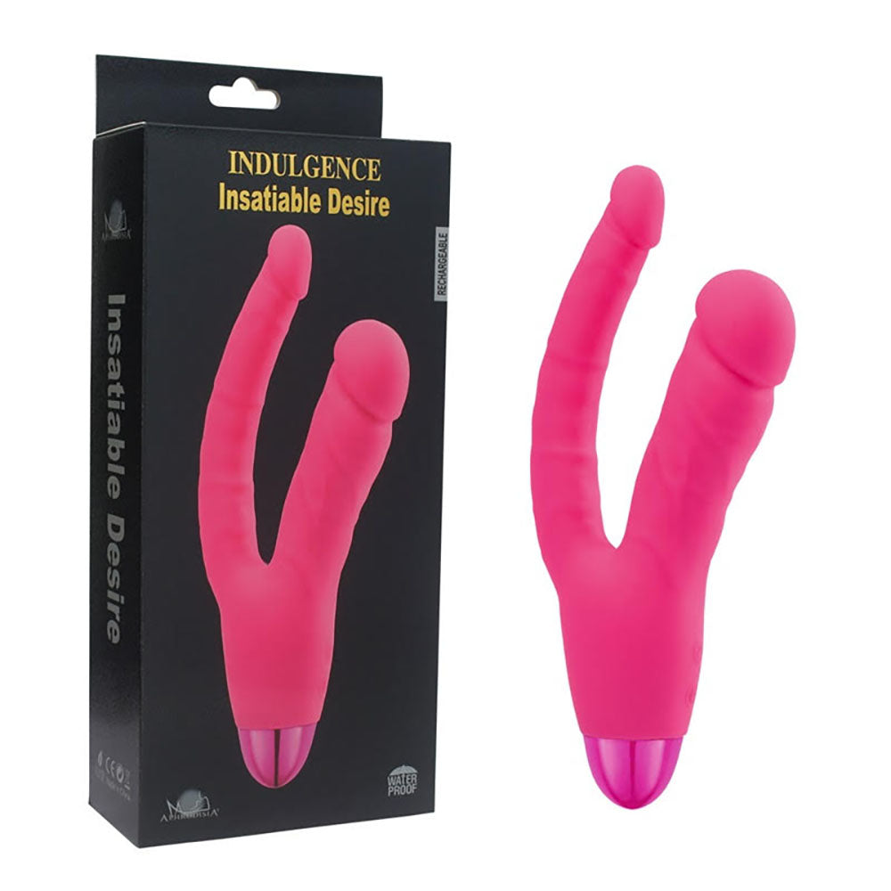 Rechargeable Double Penetration Dildo Vibrator, 10 Function