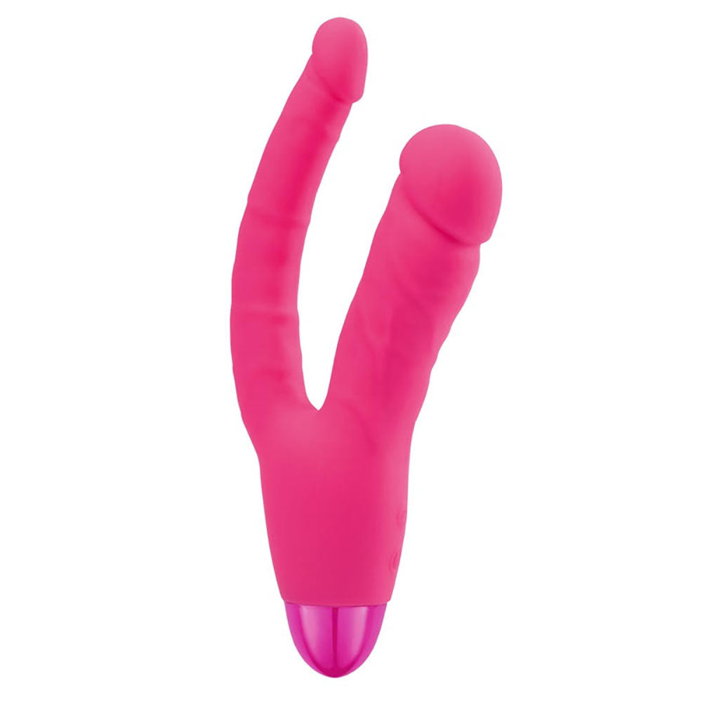 Rechargeable Double Penetration Dildo Vibrator, 10 Function