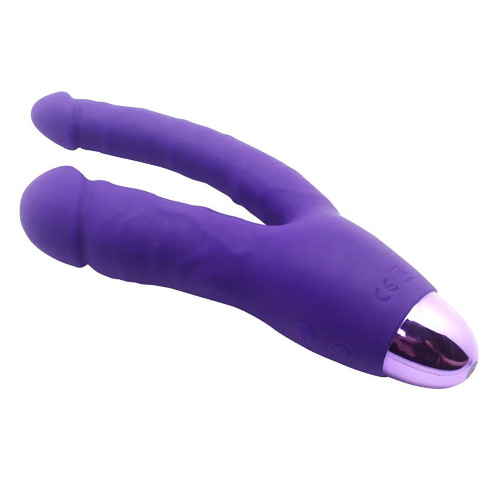 Rechargeable Double Penetration Dildo Vibrator, 10 Function