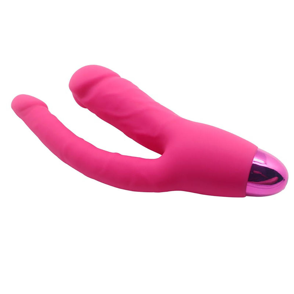 Rechargeable Double Penetration Dildo Vibrator, 10 Function